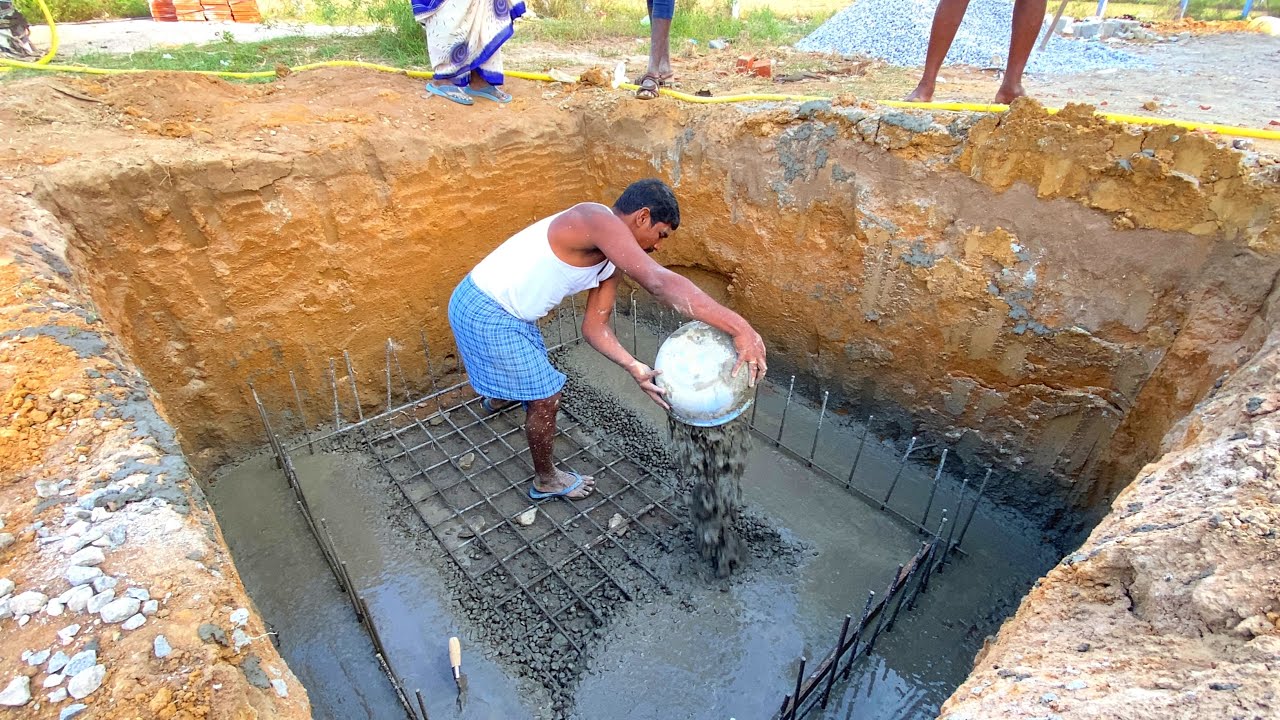 Sump Reinforcement Technology-Amazing Work in Underground Water Tank Footing Concrete Construction