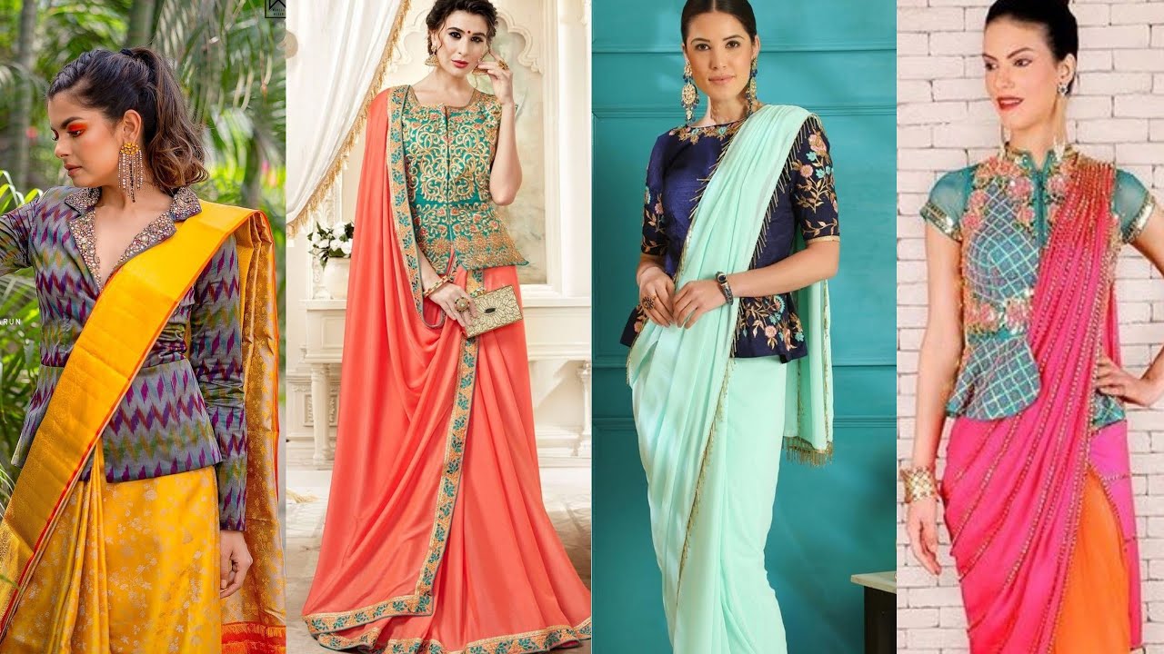Stylish jacket and corset blouse designs - How to style saree the Modern way