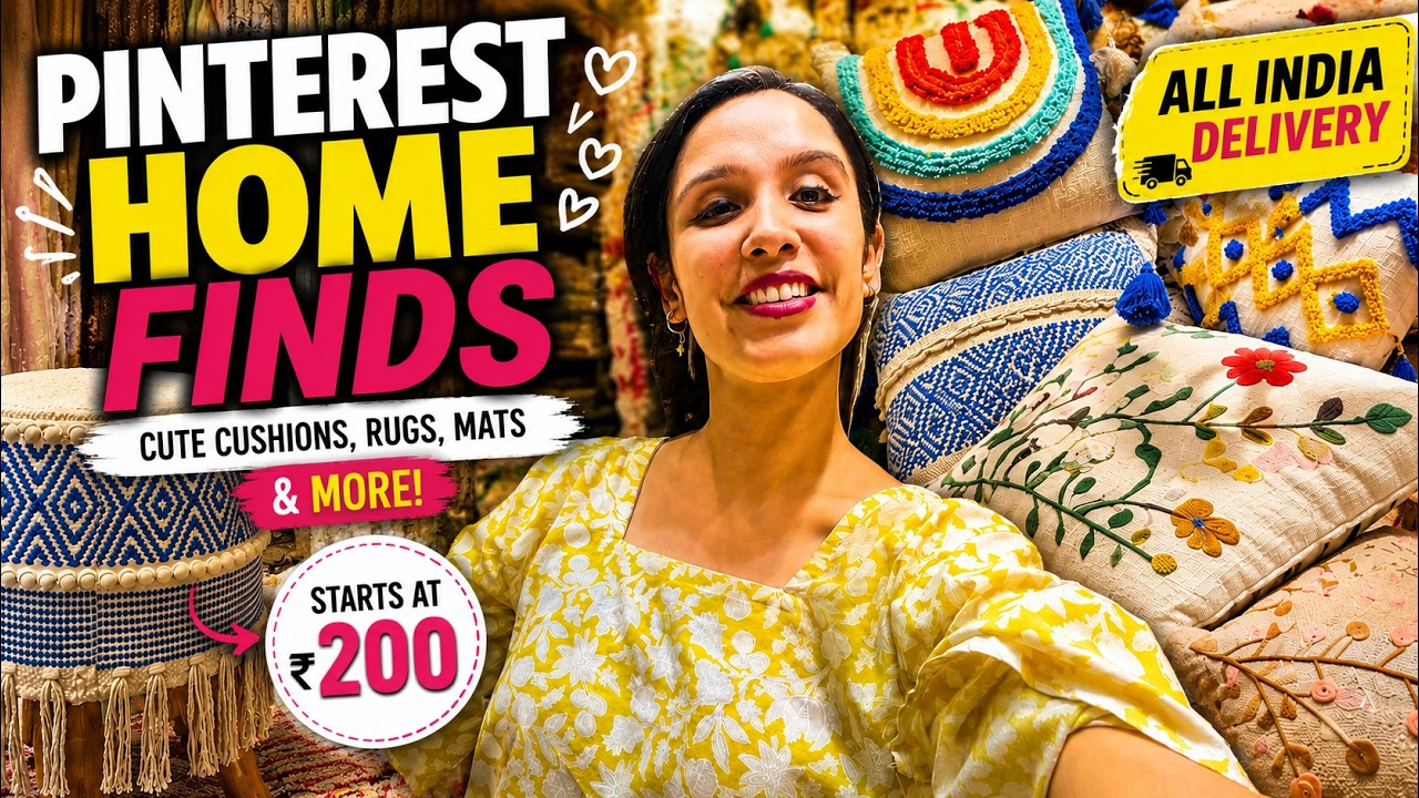 Pinterest Home Decor Finds in Mumbai 😍 | Affordable Cushions, Rugs & Aesthetic Home Finds