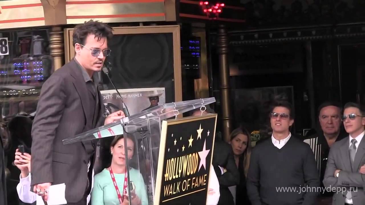 Johnny Depp speaks during the ceremony honoring Jerry Bruckheimer with a Star