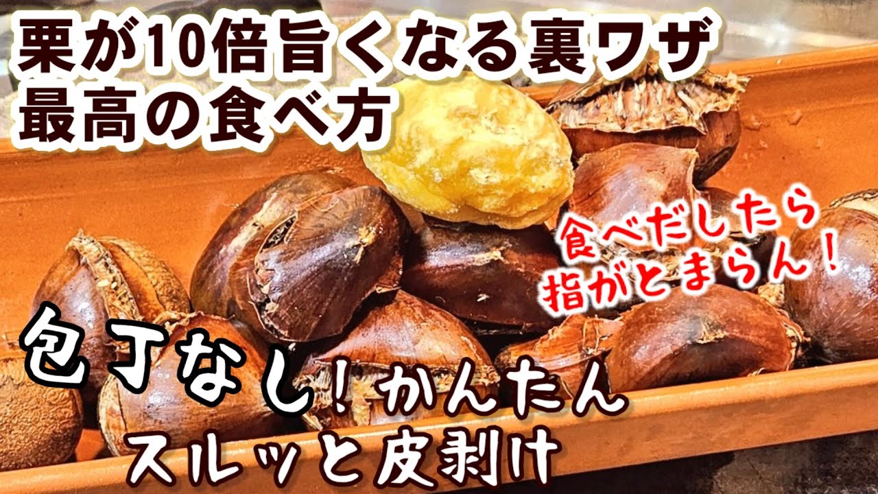 かんたんに栗が10倍美味くなる！蒸し焼き甘栗🌰皮もぽろっと剥ける 包丁なし使わない！