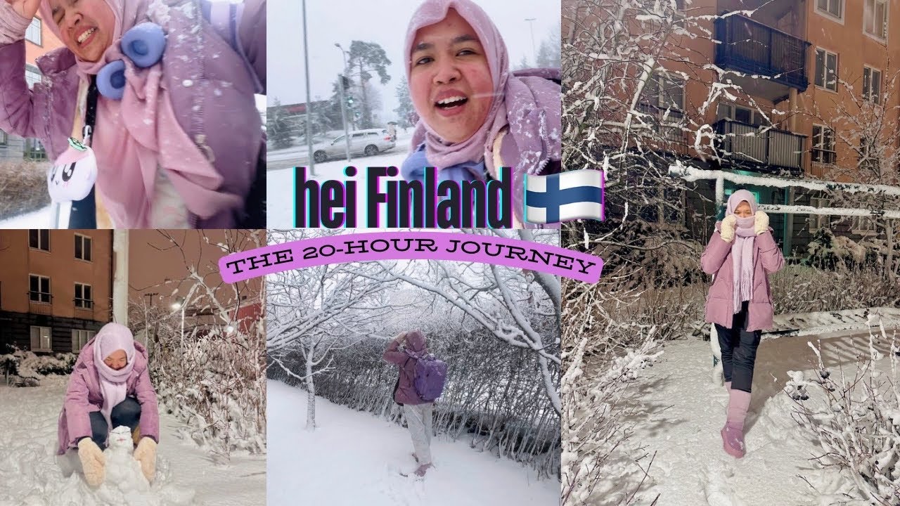 finland vlog  #1 : menempuhi unexpected snowstorm in pyjama 🥶