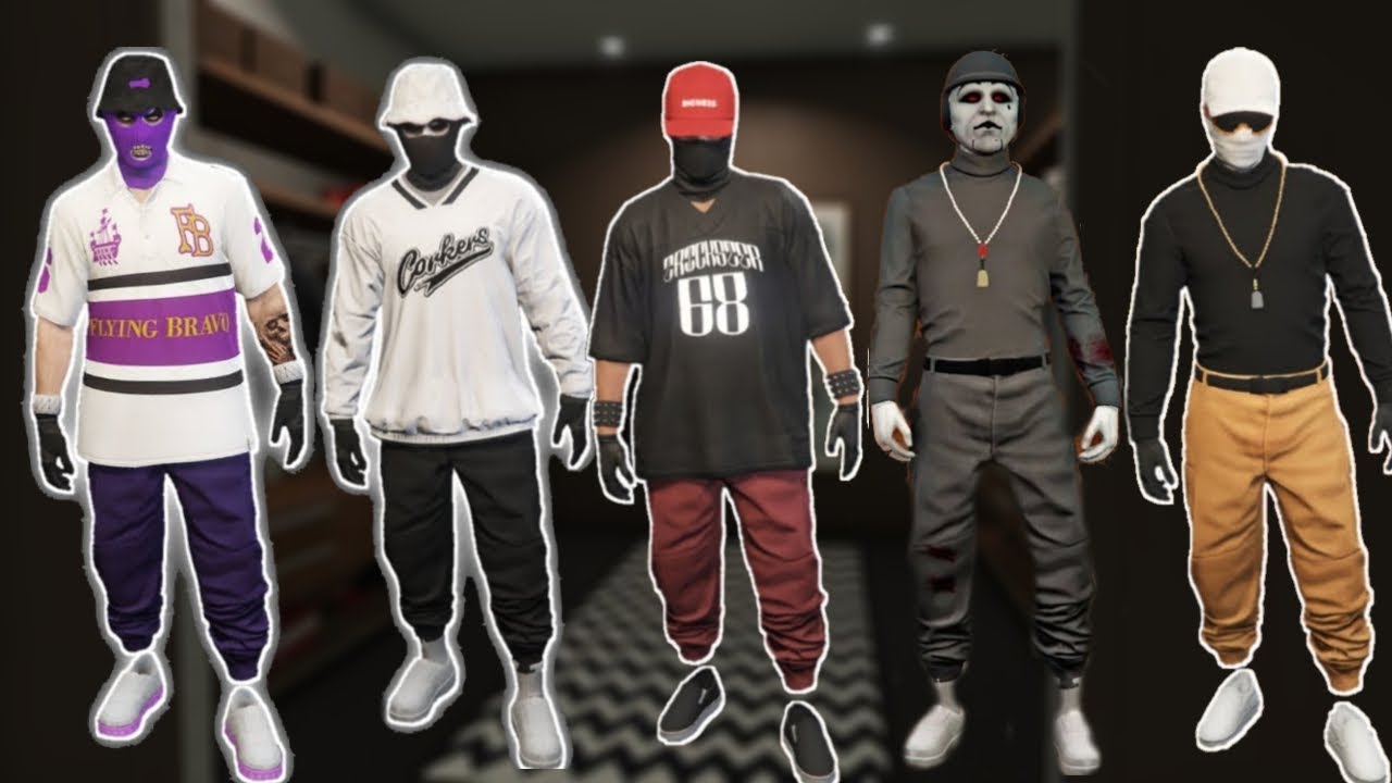 🔥TOP 5 CONJUNTOS TRYHARD CON JOGGERS DE COLORES GTA V ONLINE! | SIN PERDER NADA | 1.56