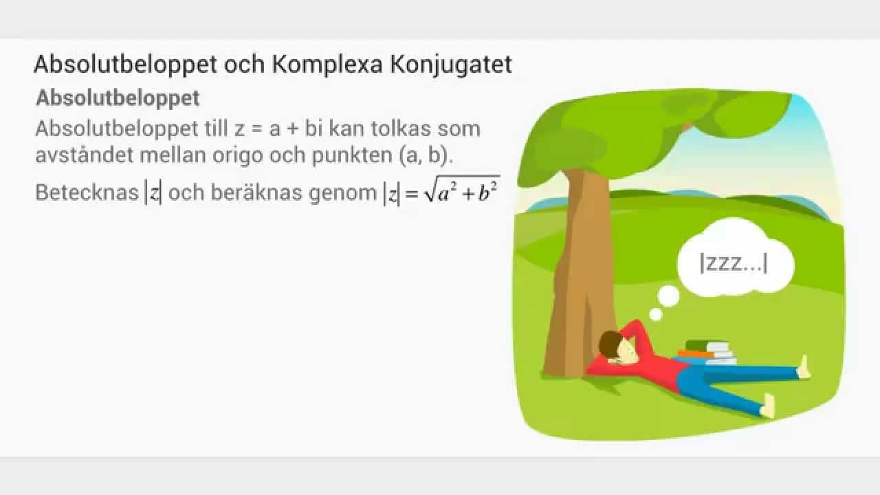 Absolutbelopp och komplexa konjugatet f&ouml;r komplexa tal