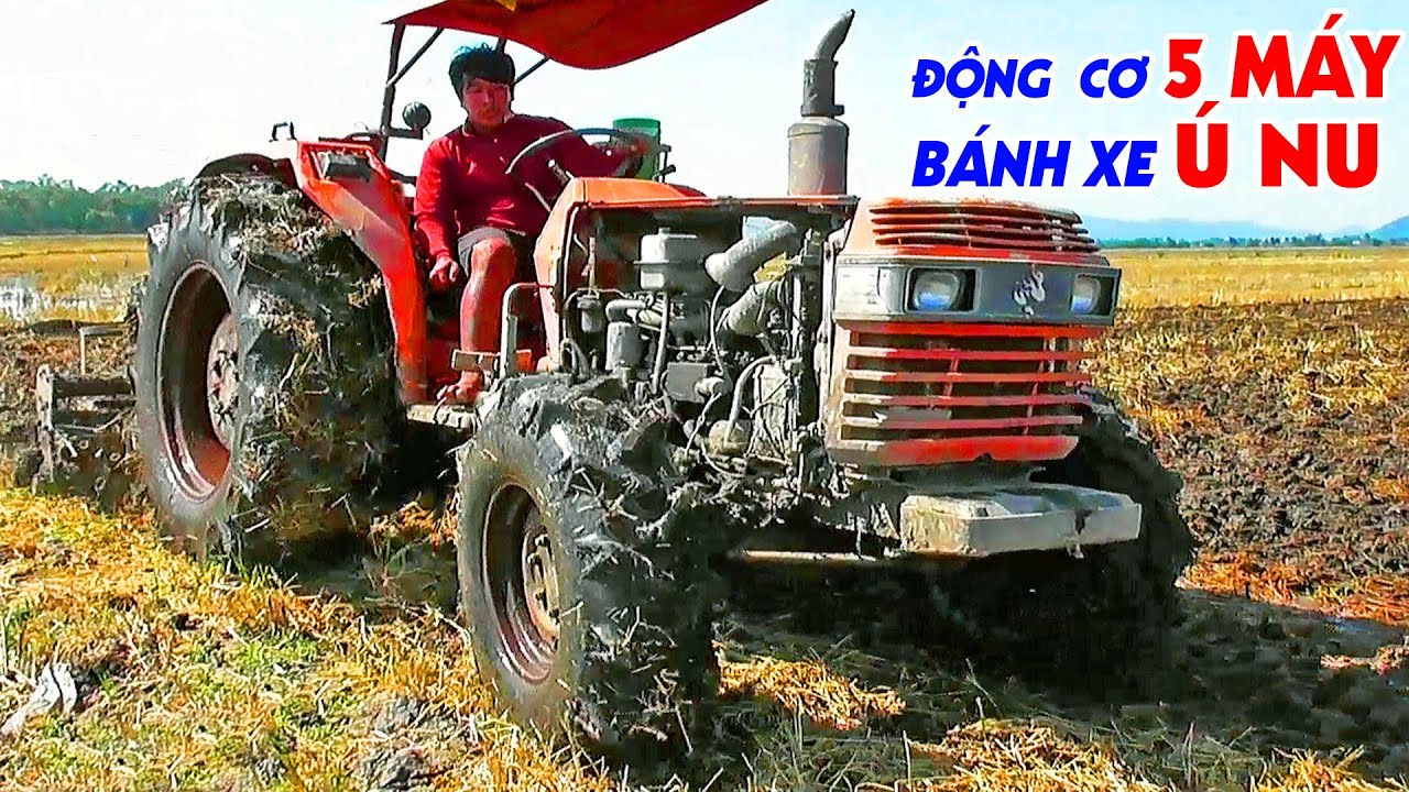 Великолепный старый трактор Kubota 1987 года выпуска с роторным культиватором