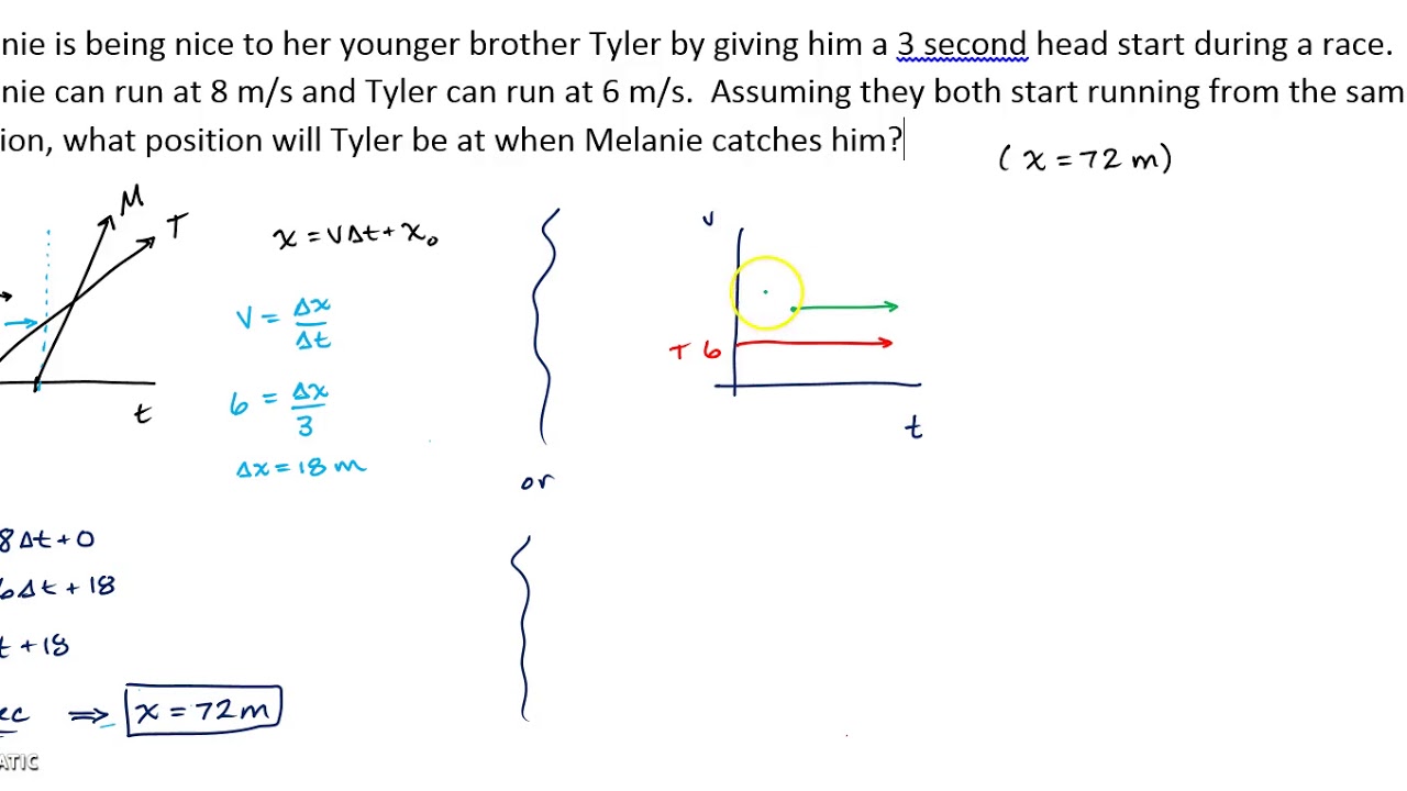 Honors level constant velocity practice problem