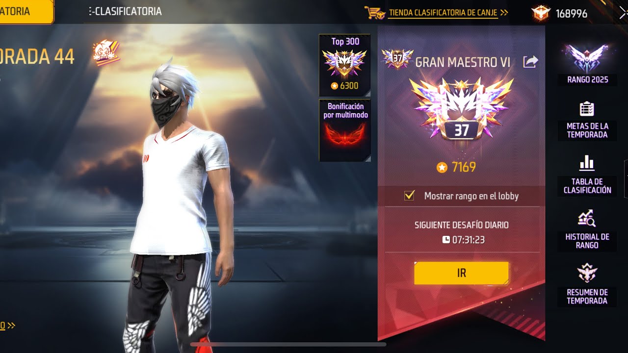 ASÍ LLEGUE A LA TABLA DE TOP GLOBAL EN LA NUEVA TEMPORADA DE BR CLASIFICATORIA #44 FREE FIRE