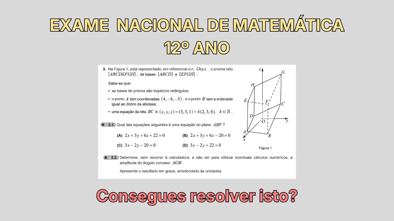 Planos, retas e vetores - Exame Nacional de Matemática A