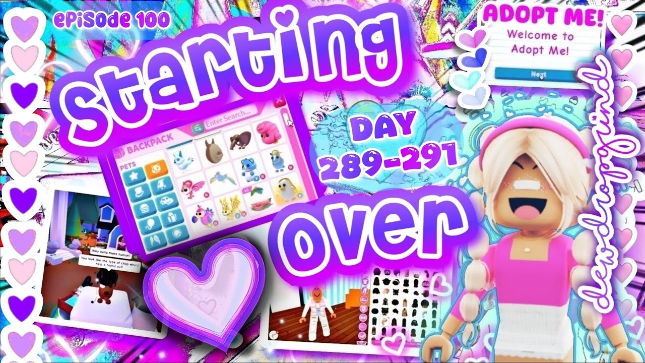 🩵 STARTING OVER 🩵 in Adopt Me! Poor to RICH Challenge! DAY 289-291 NEW ACCOUNT! #adoptme