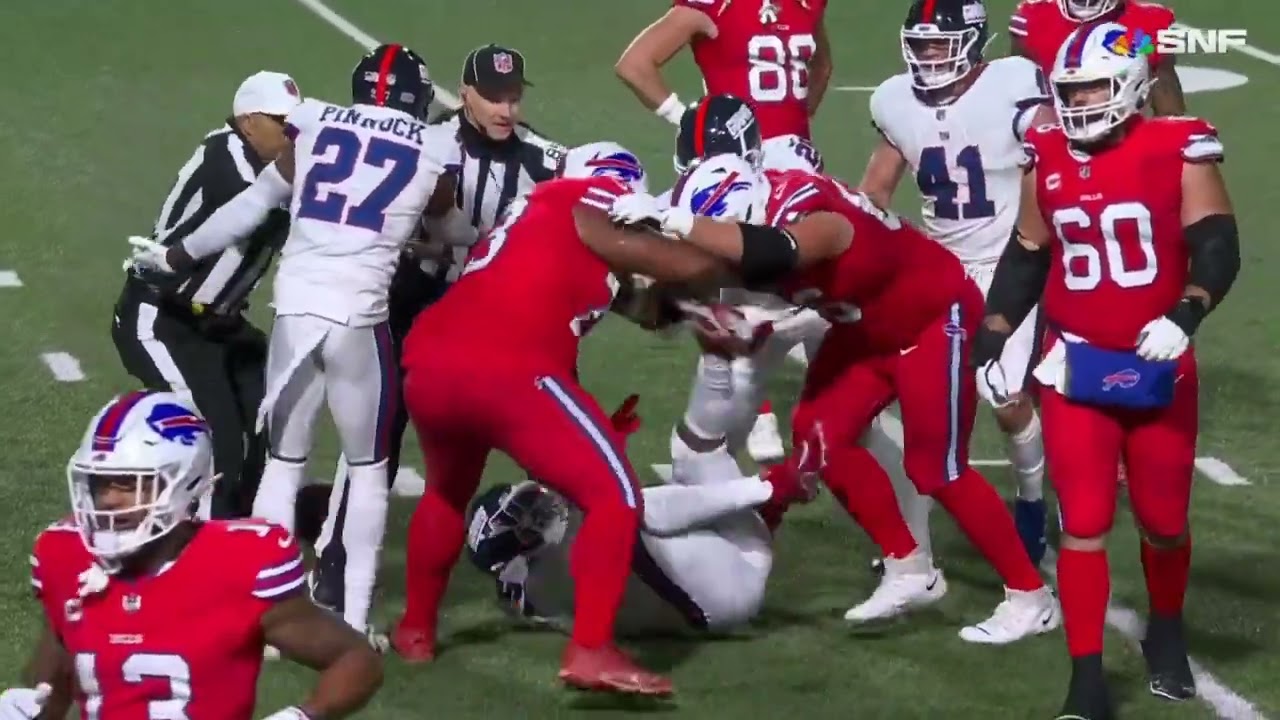 fight breaks out with the Bills at the goal line