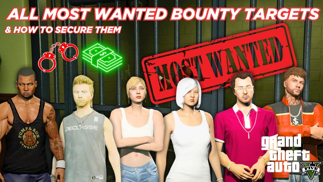 ALL Most Wanted Bounty Targets In GTA 5 Online | MOST WANTED Bail Office Bottom Dollar Bounties