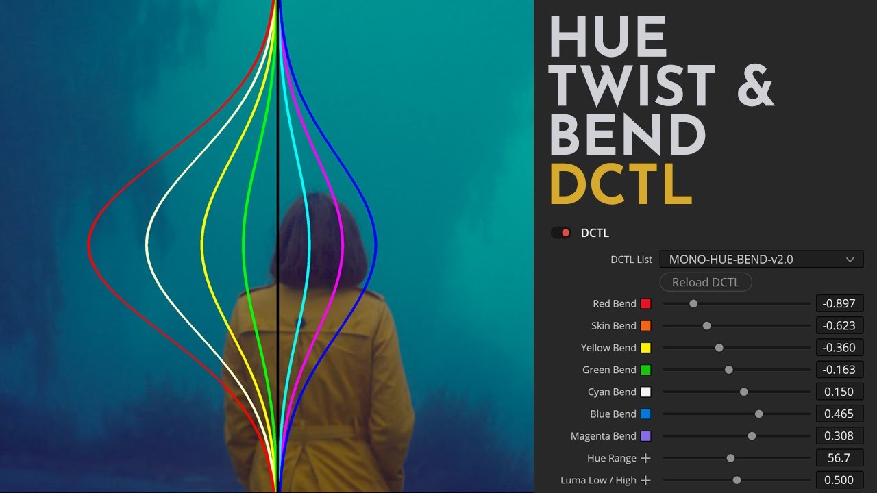Hue Twist & Bend DCTL - DaVinci Resolve Color Grading Tool