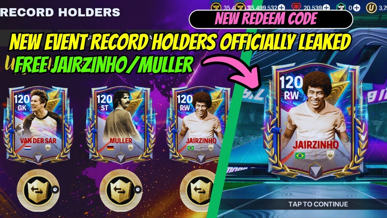 New redeem code + free 120 Jairzinho! New Event Leaked | Fc Mobile