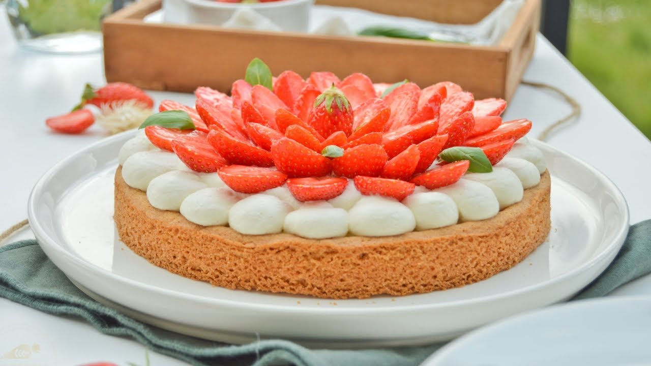 Tarte fraise basilic sur sablé breton