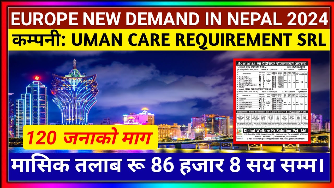 @Romania - job vacancy in Nepal manpower| Romania work permit visa for Nepali workers |