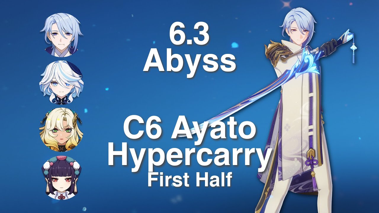 C6R1 Ayato Hypercarry | First Half Showcase | 6.3 Spiral Abyss | Genshin Impact