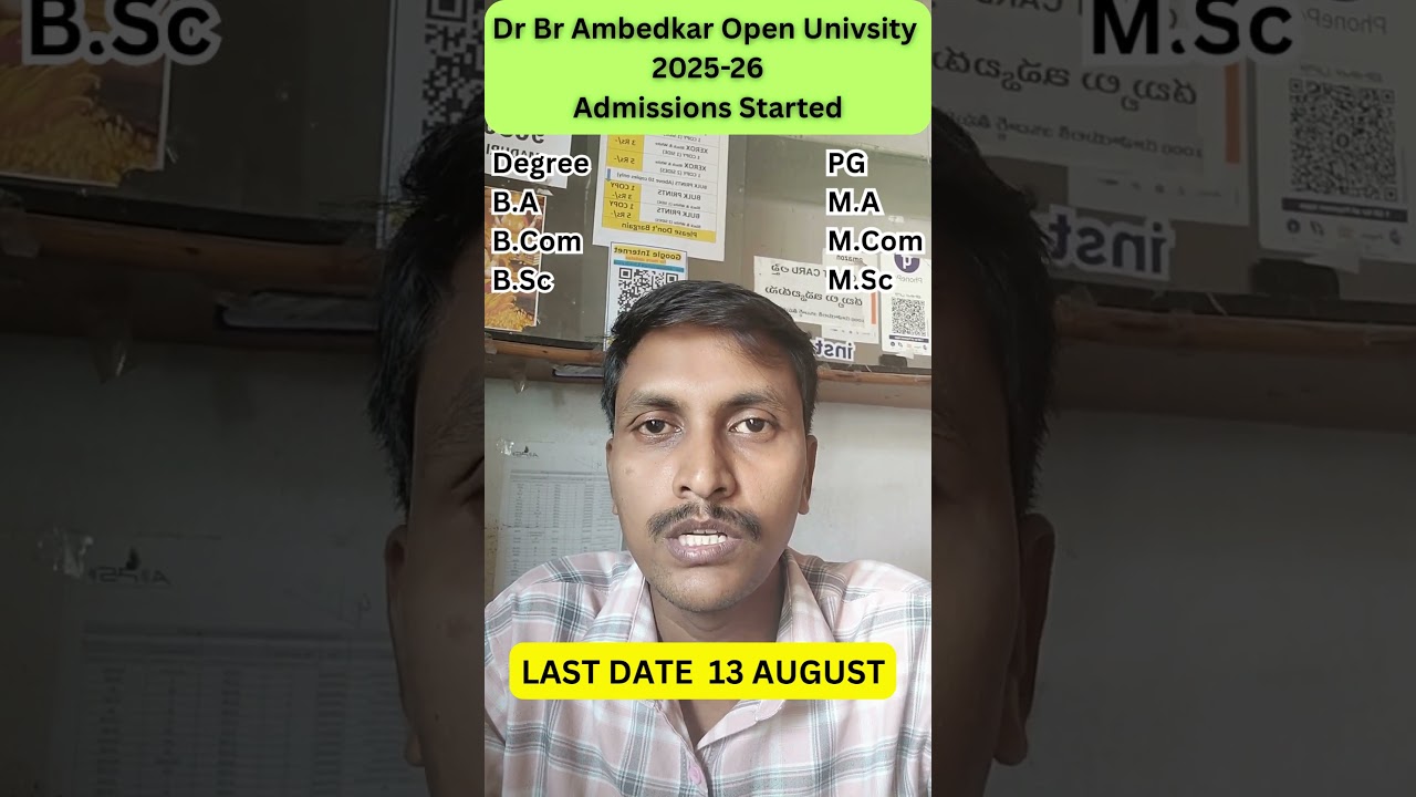 Dr Br Ambedkar Open Univsity 2025 26 Admissions Started Full Details | Apply Online #braou #ug #pg