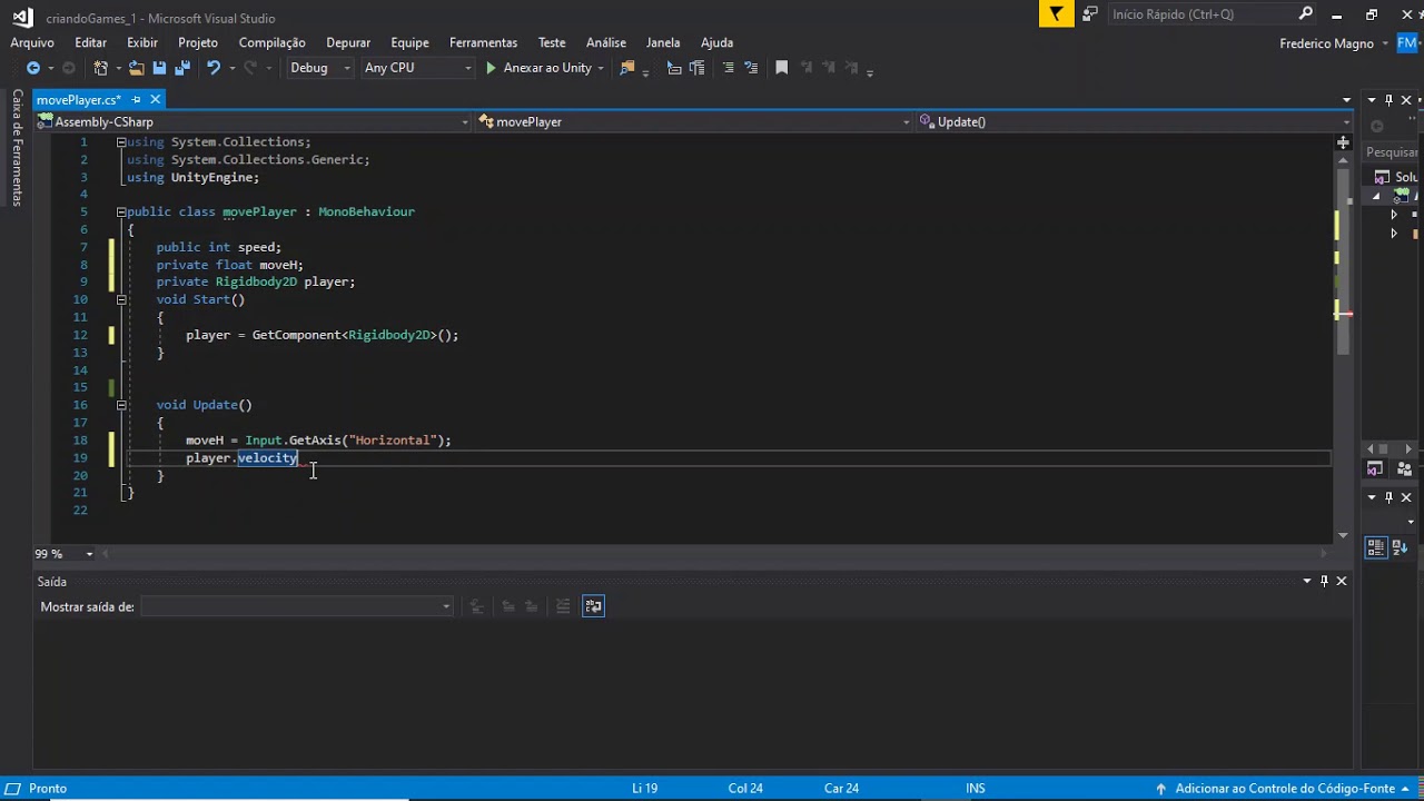 Movimentando personagem 2d na unity