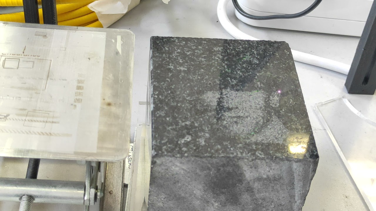 Photoengraving on granite with Endurance 10 watt DPSSL