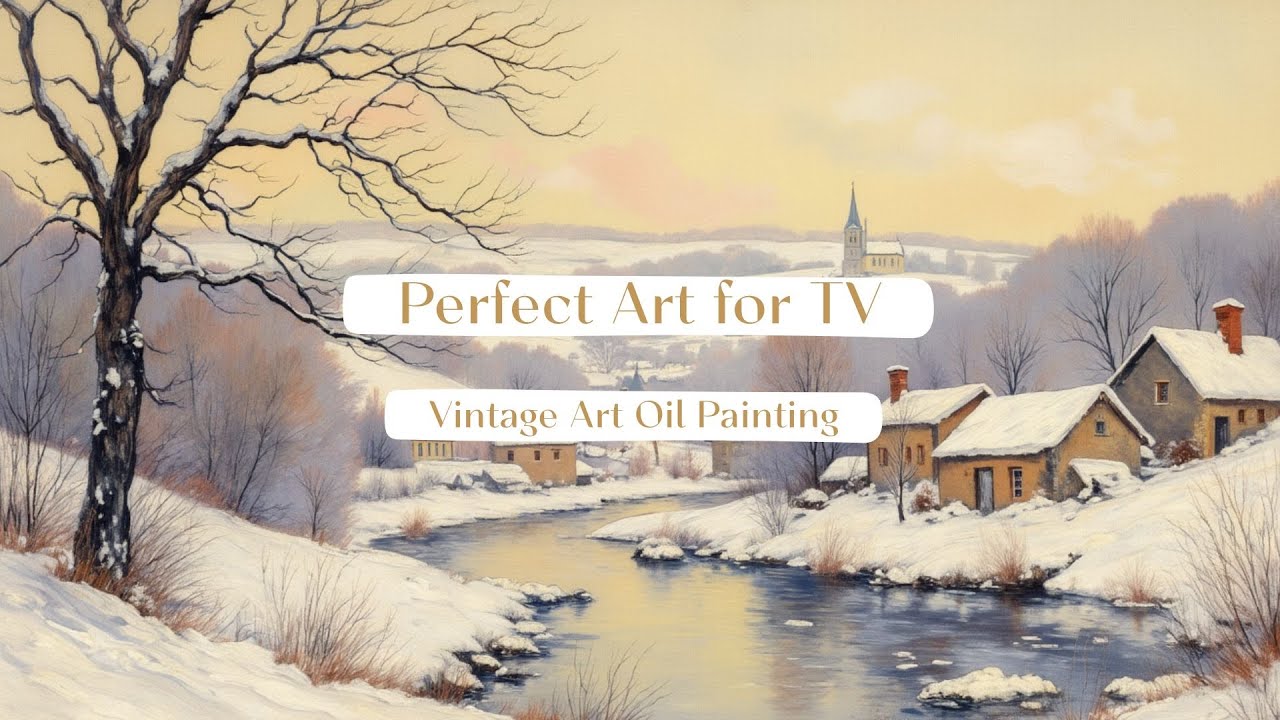 (Vol.1/3) Vintage Landscape TV Art | 4K Serene Oil Painting Aesthetic Screensaver winter landscape