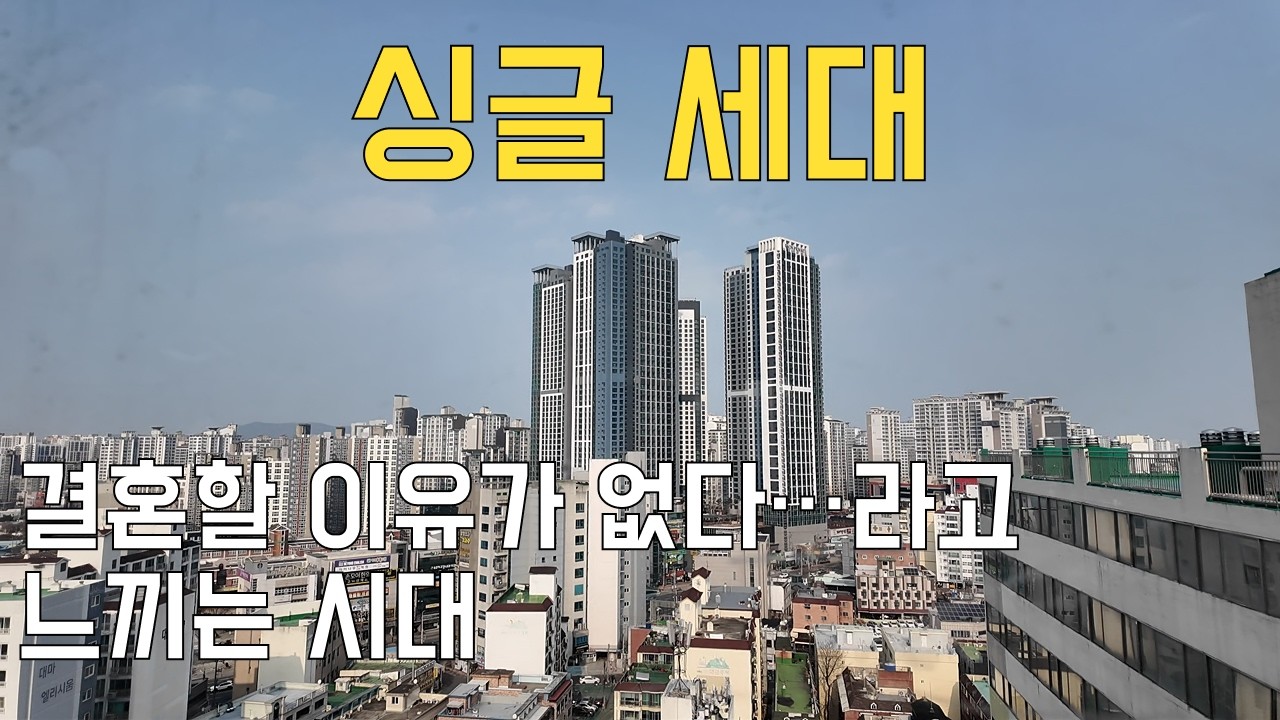 결혼할 이유가 없다… 요즘 다들 이렇게 느끼는 이유｜싱글세대의 시대