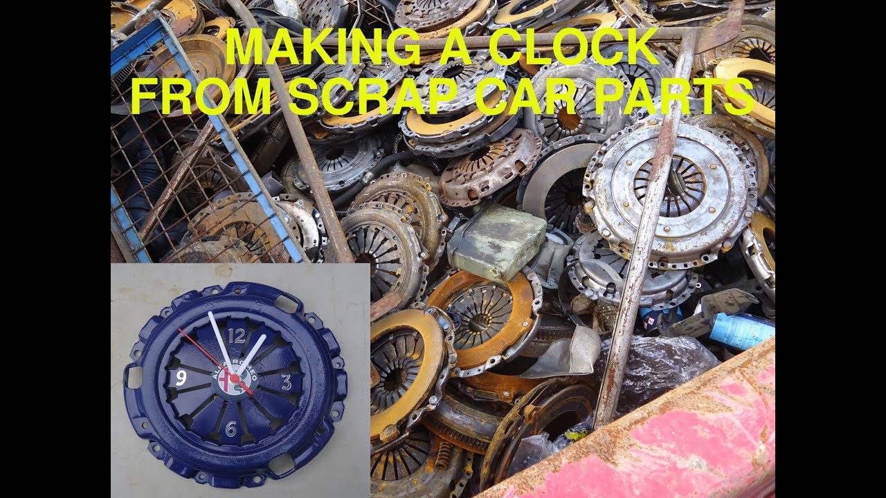 HOW TO MAKE A CLUTCH CLOCK  FROM A RUSTY SCRAP CAR PART - ALFA ROMEO THEMED