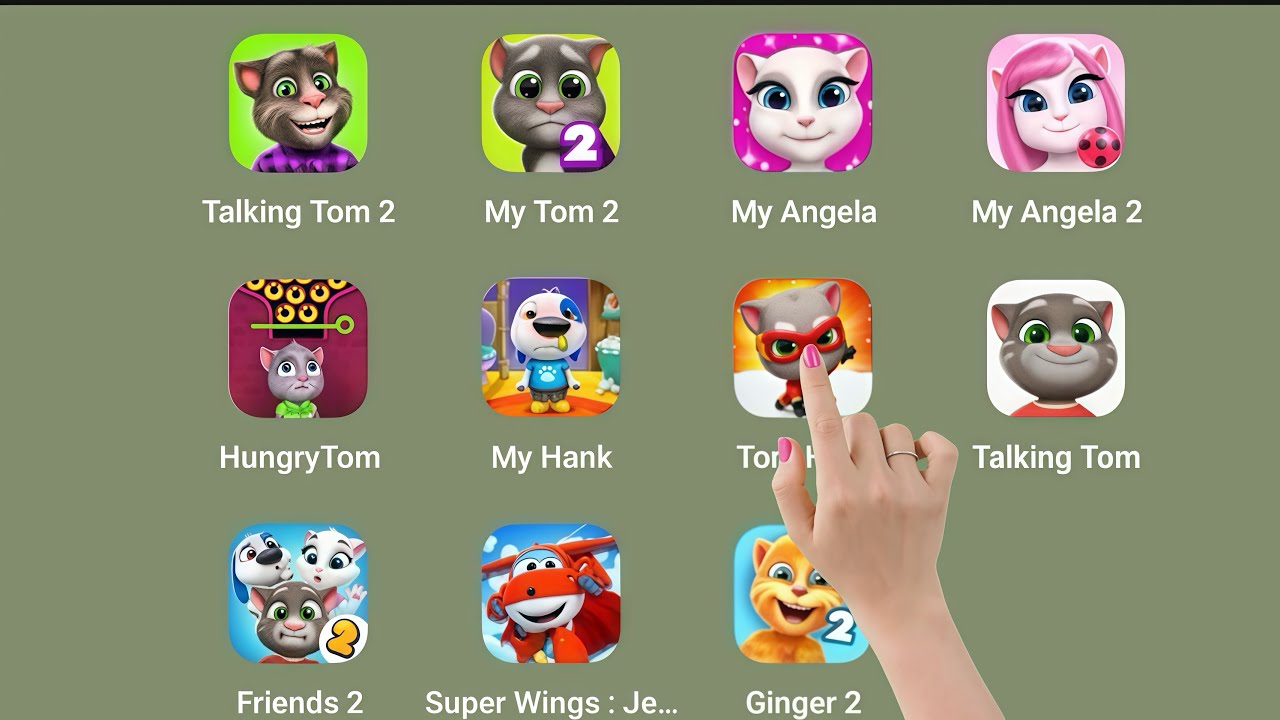 Talking Tom, My Angepa, Super Winga, Ginger 2, Hungry Tom, My Hank, Tom Hero, 🩵 #angela #talkingtom 