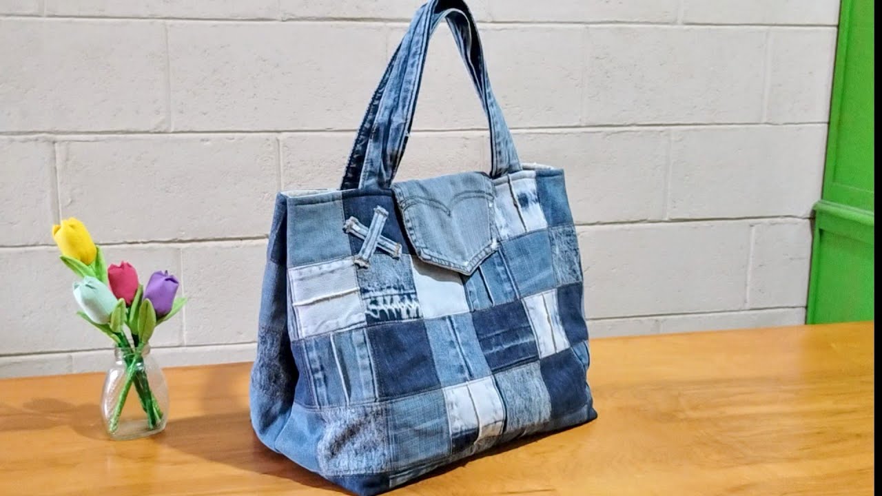 Es increíble lo que podemos hacer reciclado jeans  / bolso de jeans reciclados 