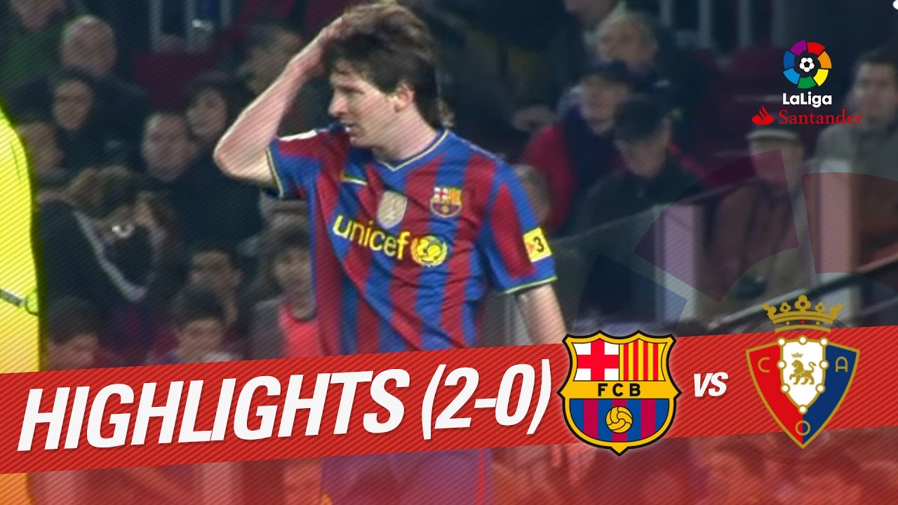 Resumen de FC Barcelona vs Osasuna (2-0) 2009/2010
