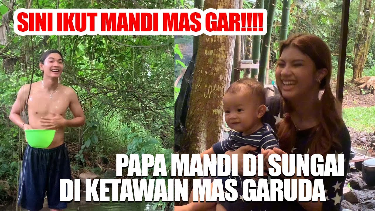 Papa Mandi di Sungai Diketawain Mas Garuda
