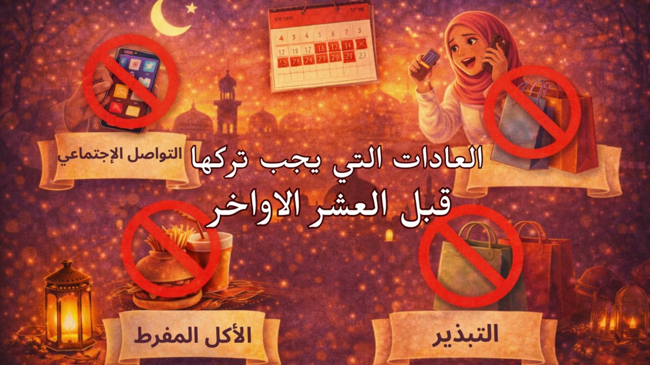 أفعال ابتعدي عنها في العشر الأواخر من رمضان حتى لا يضيع أجرك 🌙