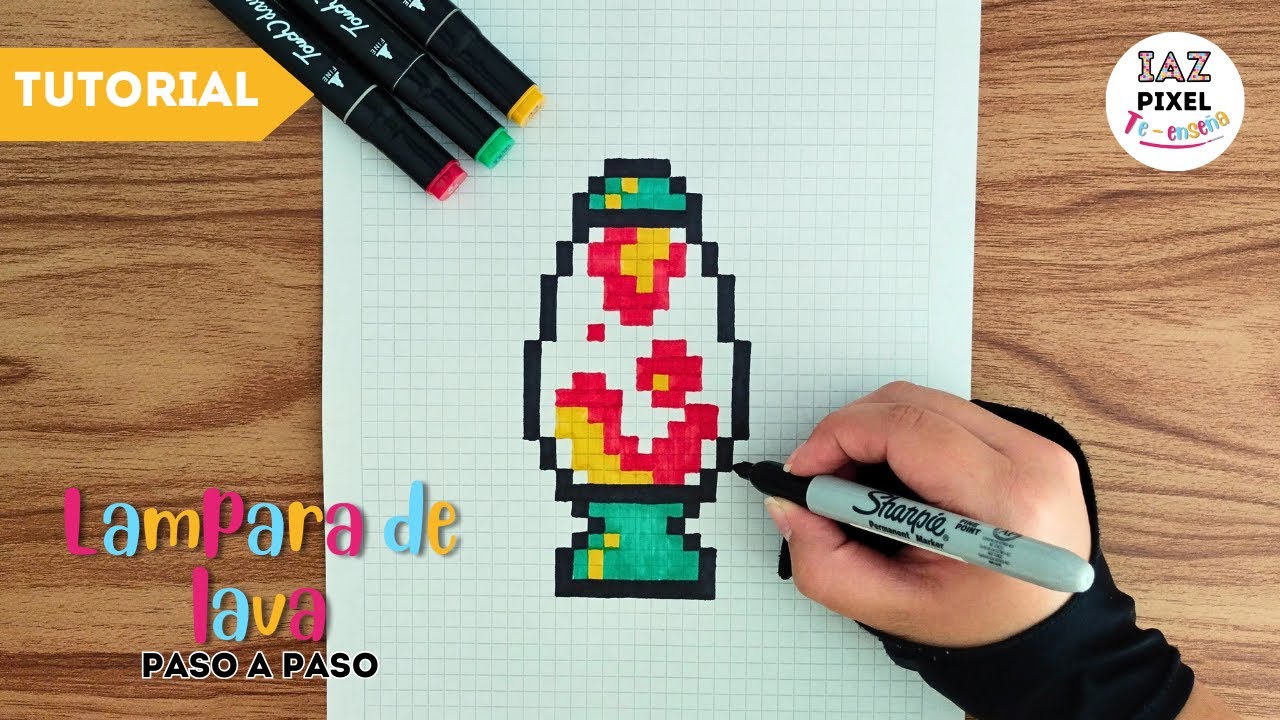 Como pintar una LÁMPARA DE LAVA  en PIXEL ART – Tutorial paso a paso #pixelart #lámpara  #arte #art