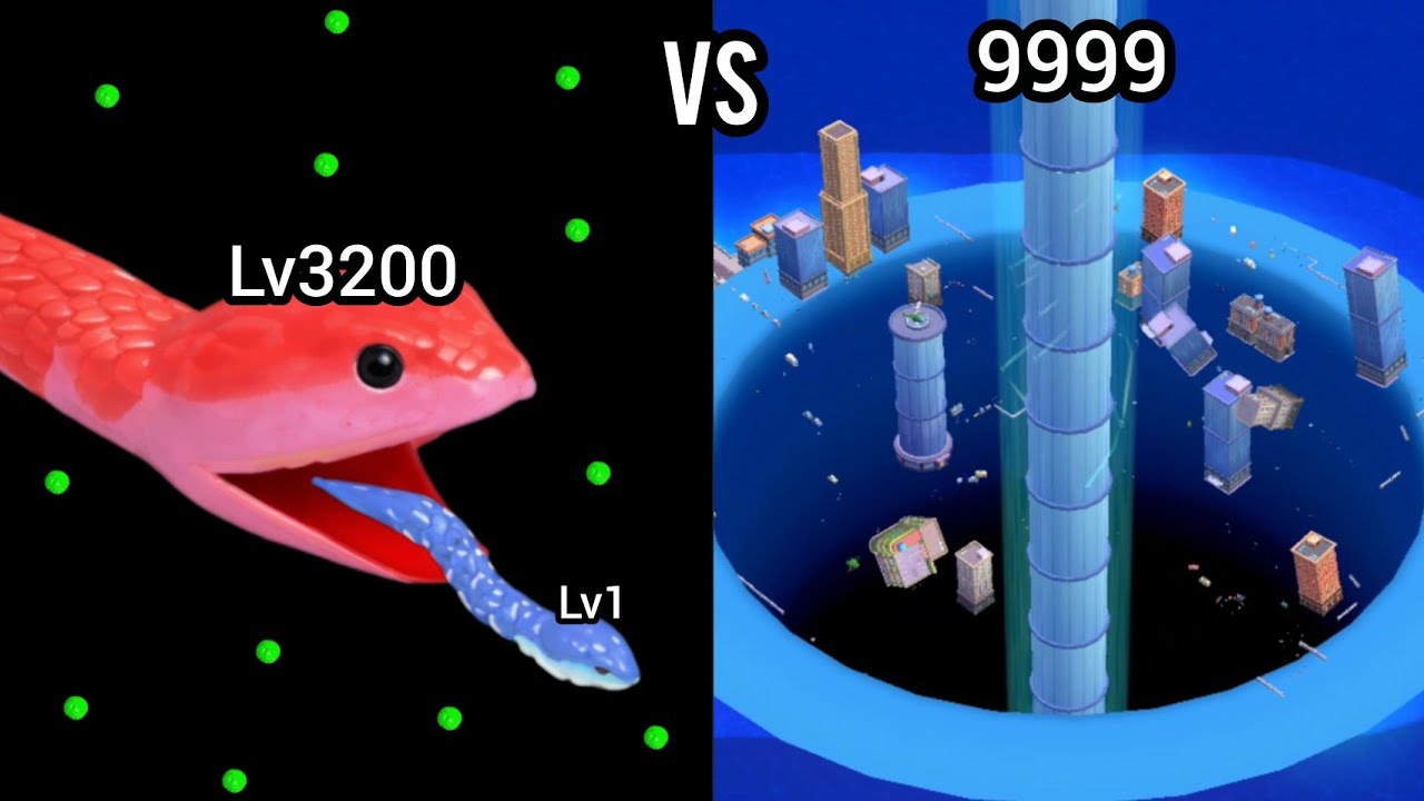 Snake Clash vs Hole.io – Giant Snake vs Black Hole! Who Wins? 🐍🕳️