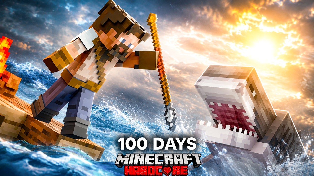 I Survived 100 Days Lost At Sea In REALISTIC Hardcore Minecraft.