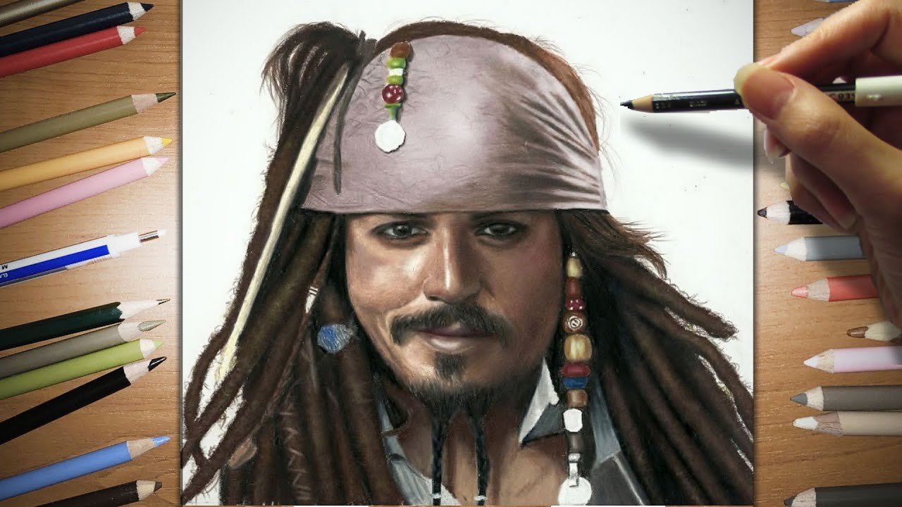 Speed Drawing: Captain Jack Sparrow ☠ - Johnny Depp Pirates of the Caribbean | Jasmina Susak