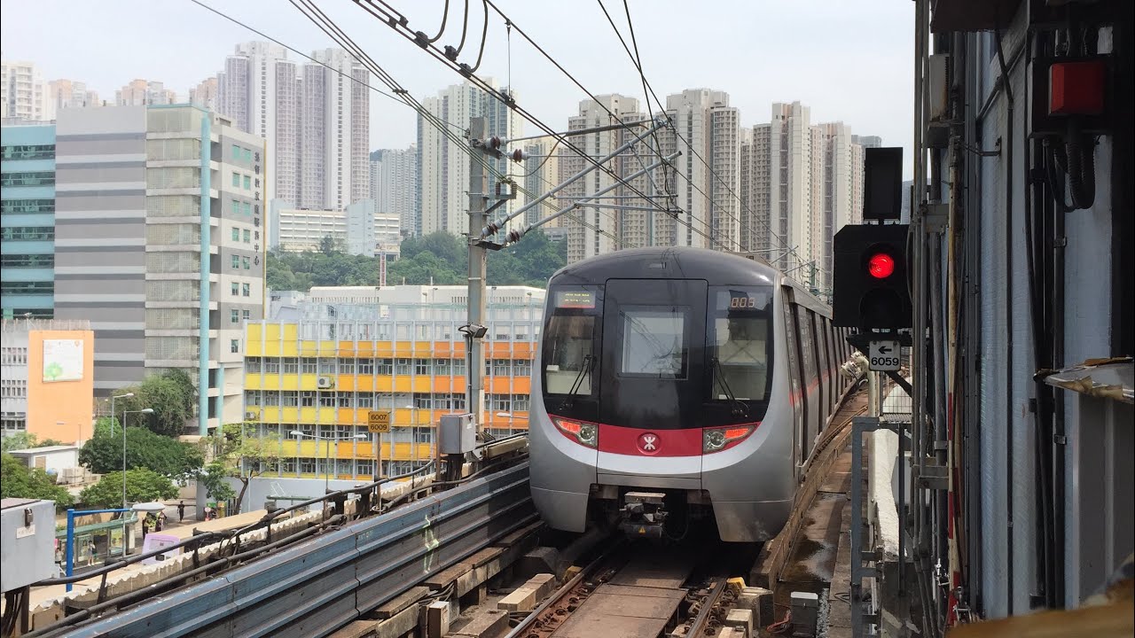 MTR HD 60fps: Kwun Tong Line CNR Changchun C-Stock Trains @ Elevated Stations (9/22/16)
