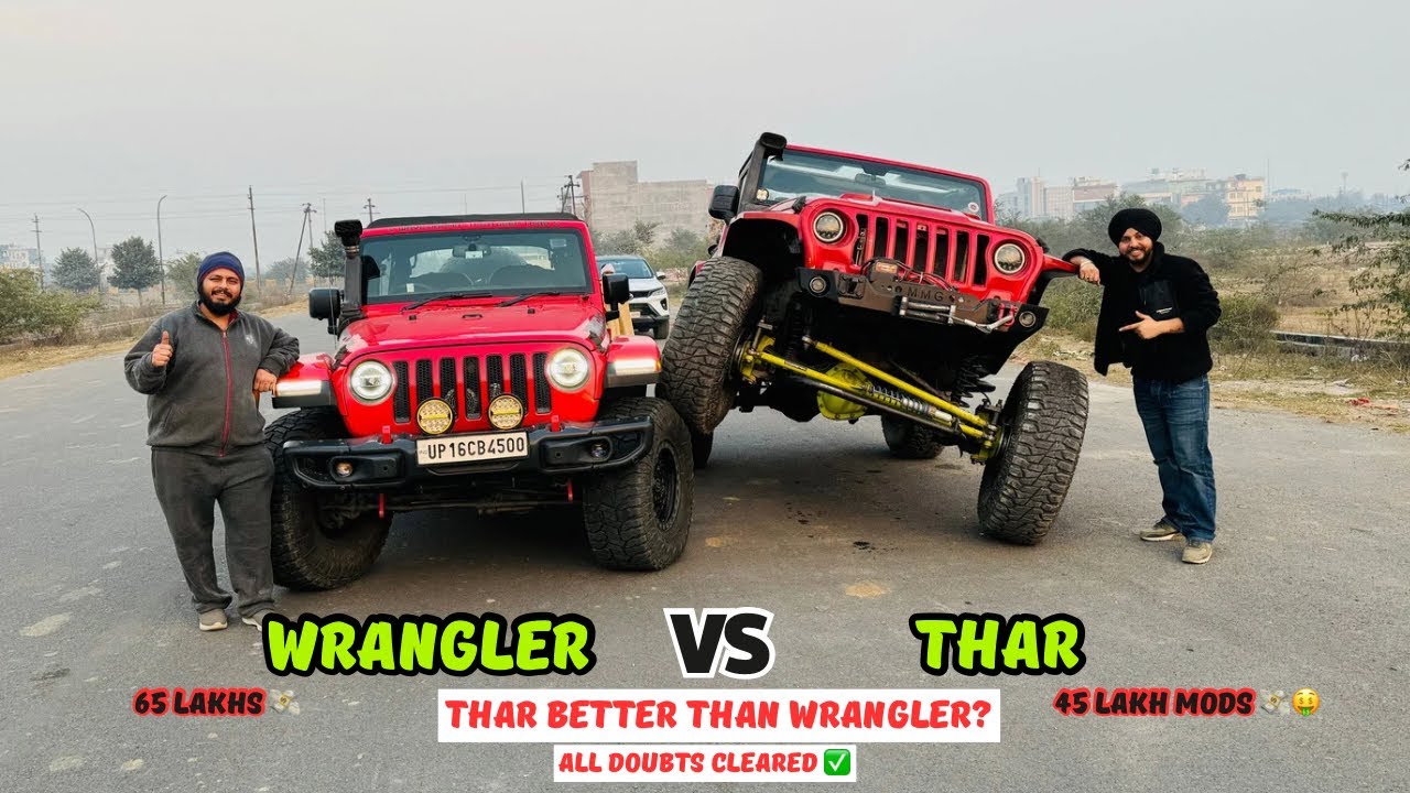 Wrangler vs Solid Axle Thar 😍 | Can our custom Thar beat Wrangler? 😅