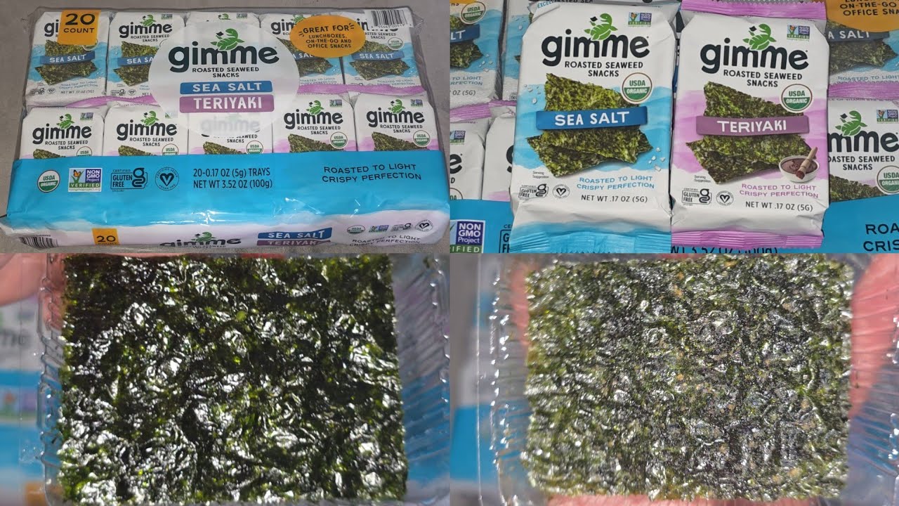Costco Sale Item Review Gimme Roasted Seaweed Snacks Sea Salt and Teriyaki Flavor Taste Test
