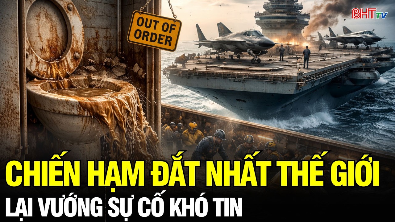 SỐC: 4.500 thủy thủ Mỹ đối mặt khủng hoảng nhà vệ sinh trên tàu sân bay 17 tỉ đô
