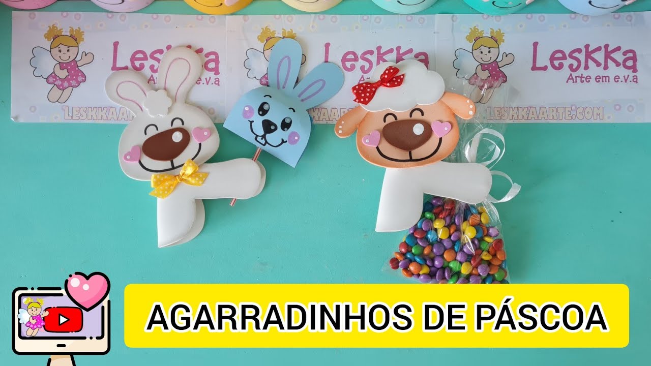 DIY - LEMBRANCINHA DE PÁSCOA COM PRENDEDOR E EVA - COELHINHO E OVELHINHA