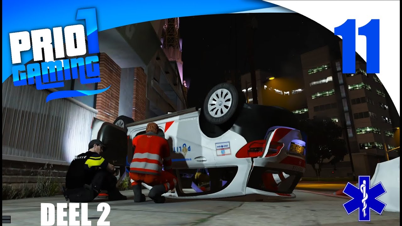 [GTA5] POLITIEAUTO OP ZIJN KOP?! - Zevenbeek Ambulance RP