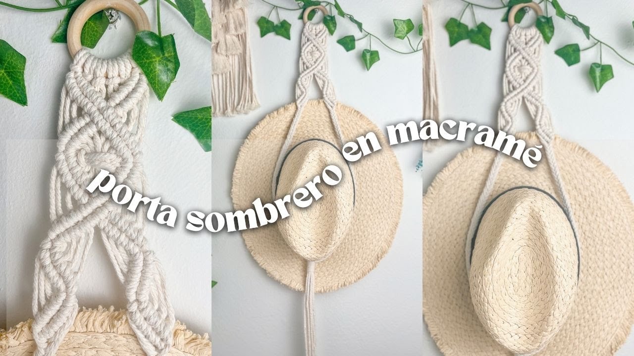 APRENDE A HACER ESTA DECORACIÓN DE PARED DESDE CERO NUDOS BÁSICOS | PORTA SOMBREROS TAPIZ en MACRAME