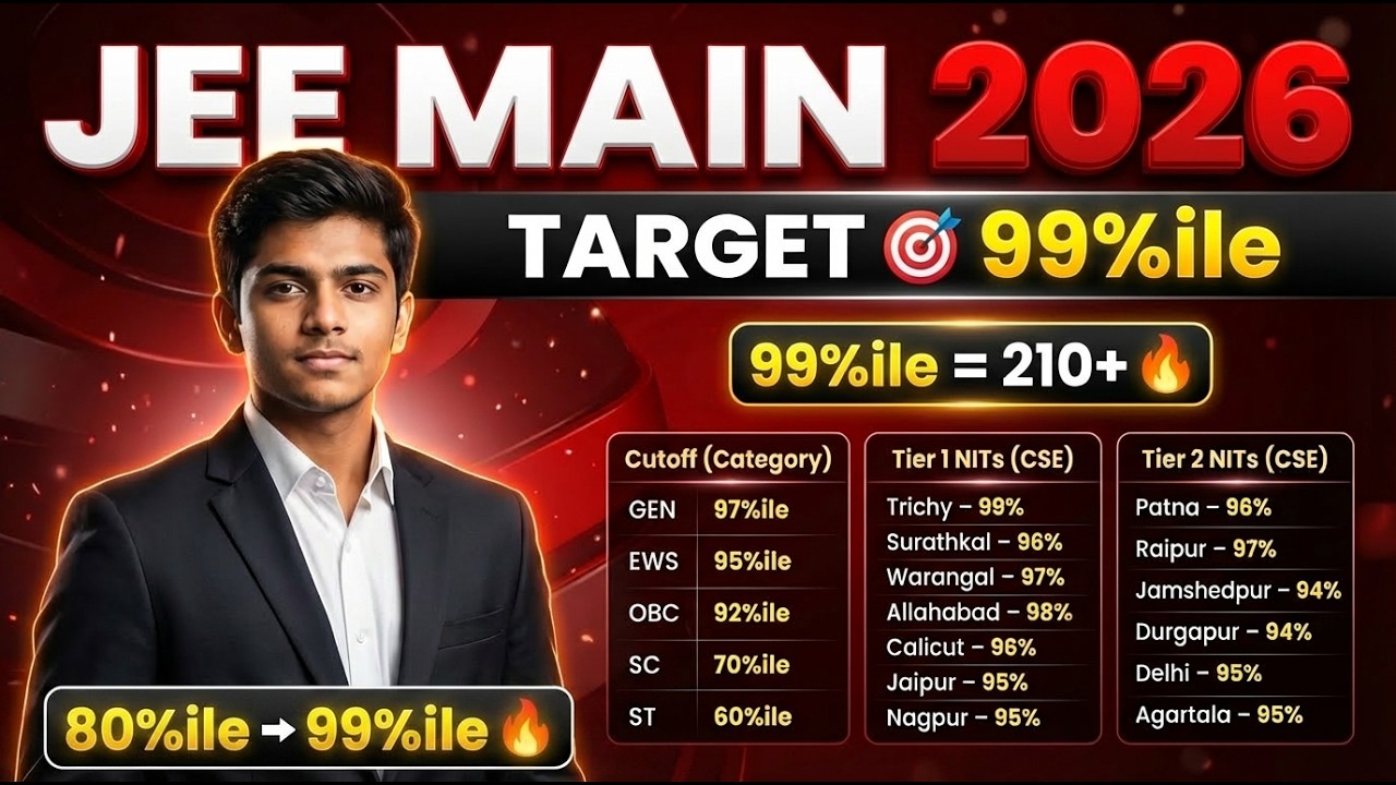 JEE Main 2026: Percentile vs NIT ( CSE ) Seat | 20 NIT at Low %ile 🤯 | 20-99%ile College Options