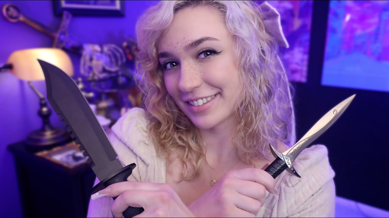 Cutting Edge ASMR ⚔️ Whispering Knife & Sword Show & Tell ♡