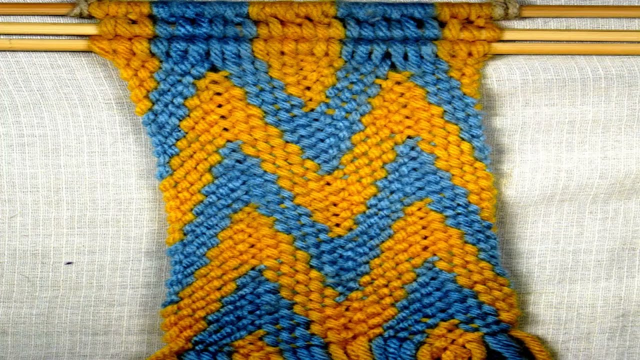 Fingerweaving Warpface Double Chevron [M] Patterm
