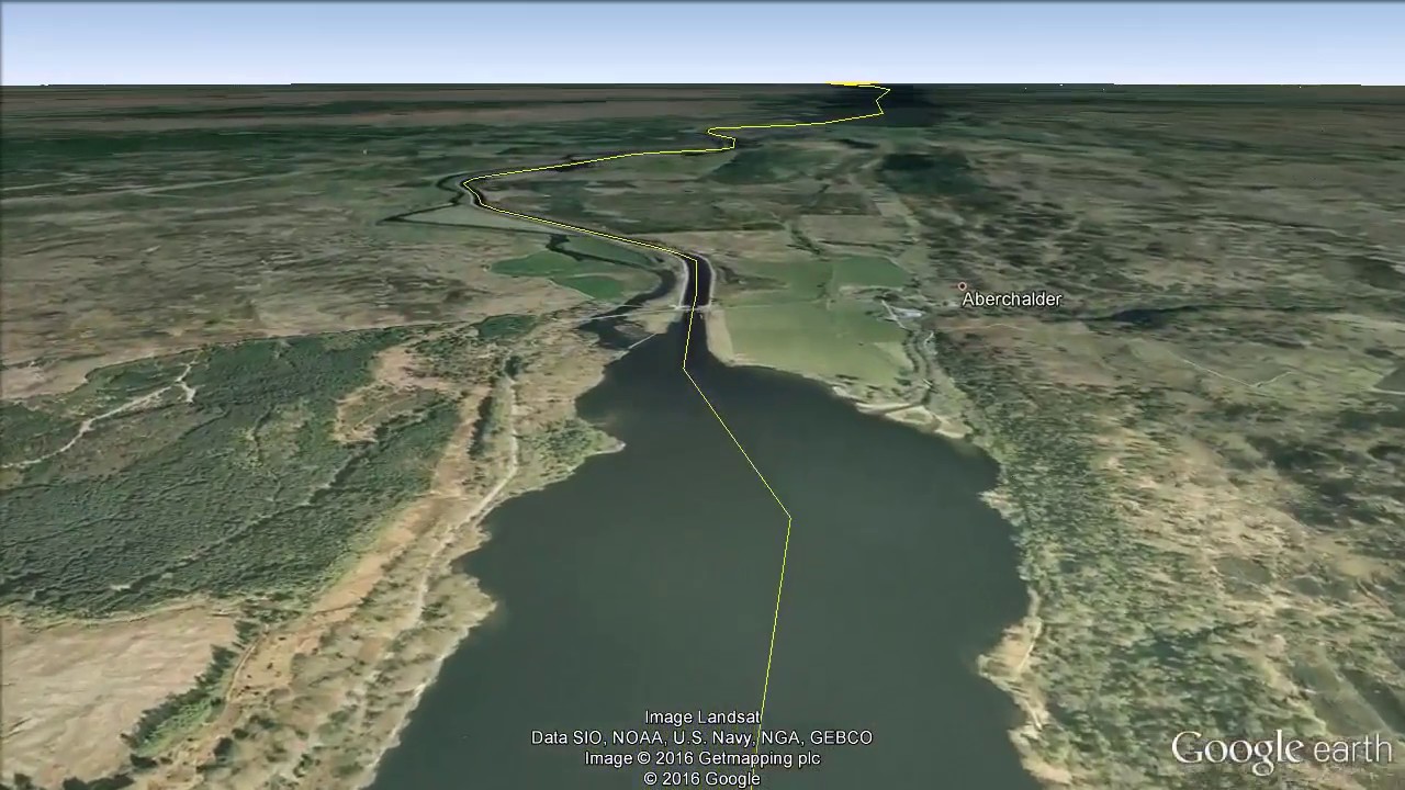 A Google Earth flight over the Caledonian Canal