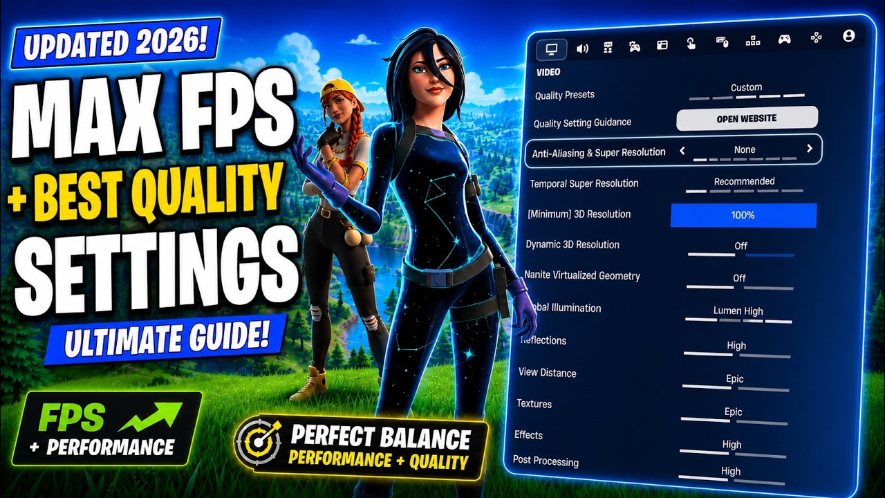 Лучшие настройки Fortnite для МАКСИМУМА FPS и КАЧЕСТВА! *Обновлено 2026*