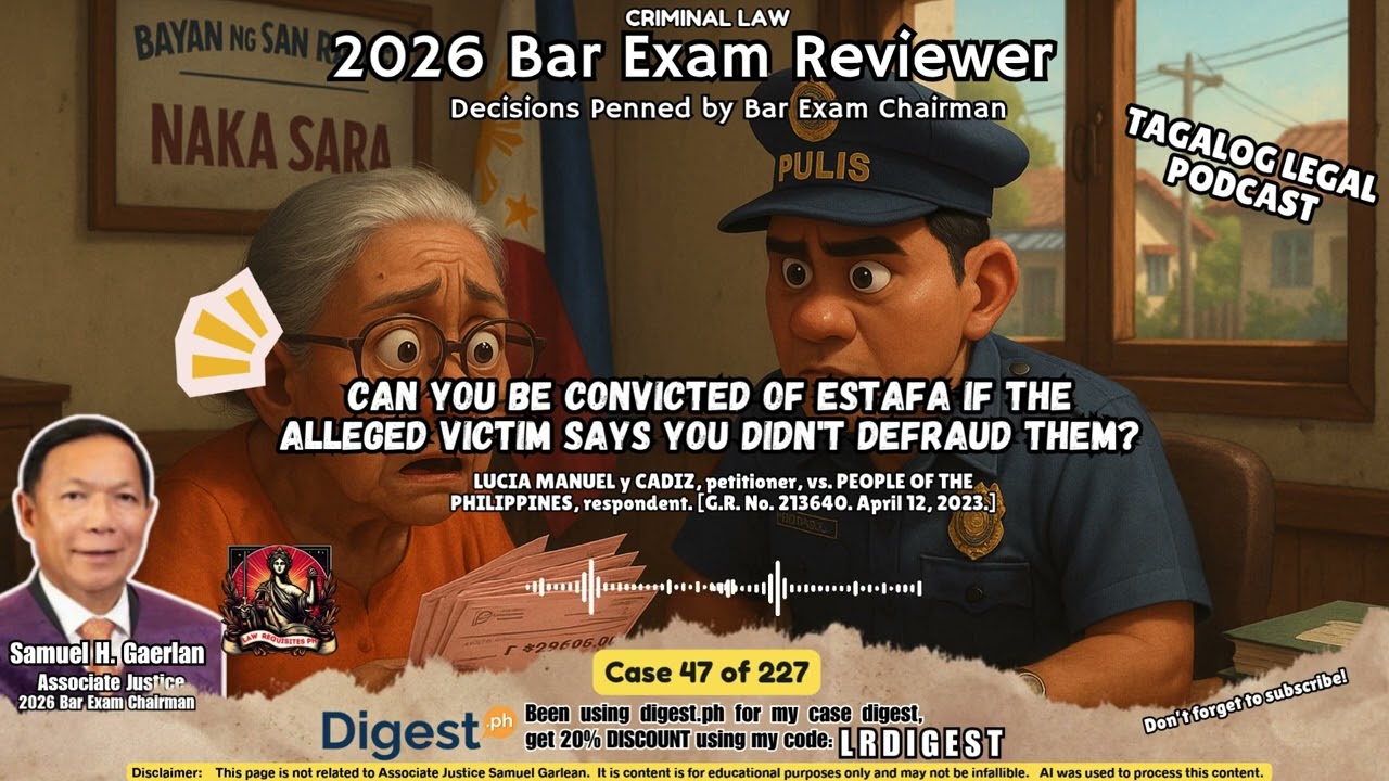 Case 47 of 227: Can you be convicted of estafa if the alleged victim says you don't defraud them?