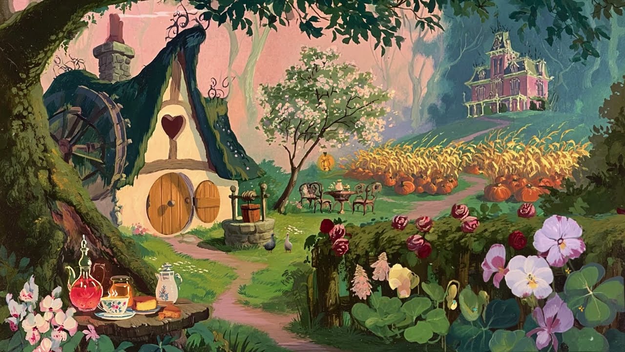 enchanted autumn cottage morning ✨ disney fairytale ambience | disney oldies playing in another room