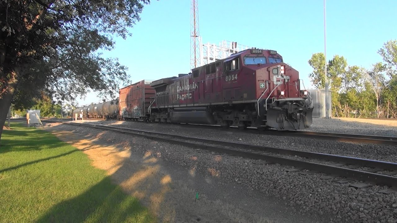 EB CP MANIFEST CROSSING THE DIAMONDS WITH BNSF - MINOT, NORTH DAKOTA
